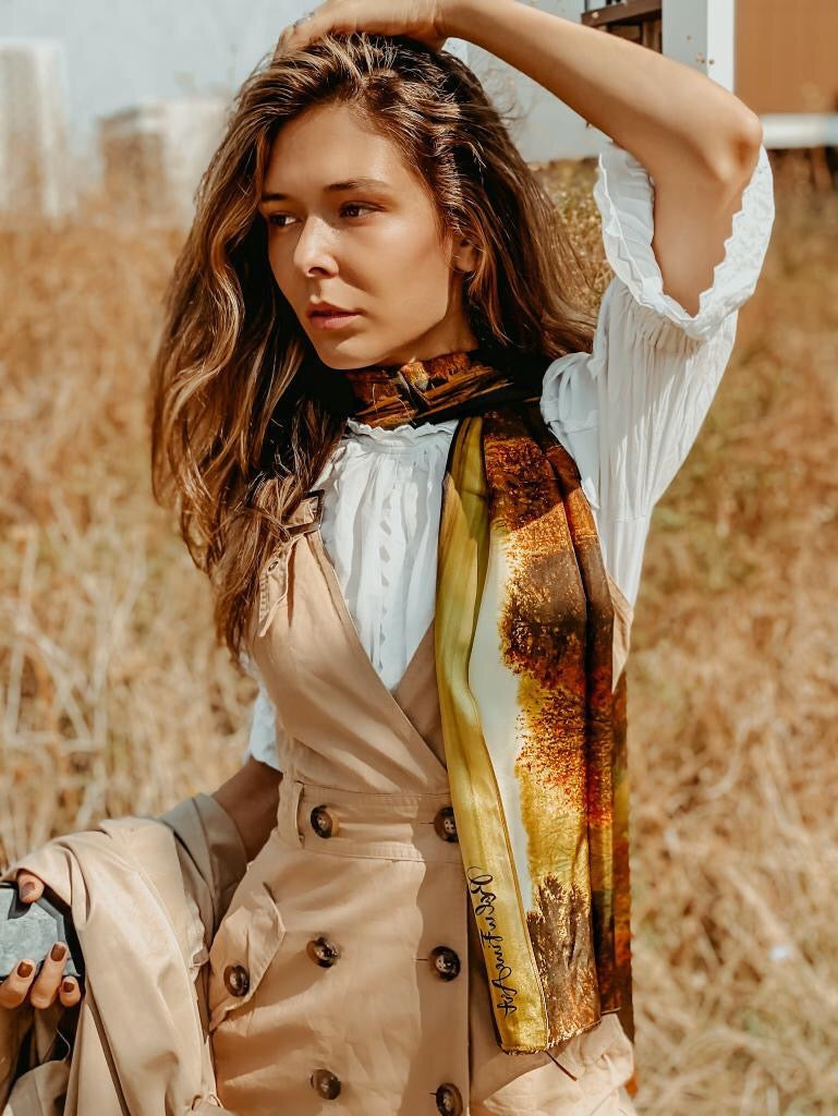 New Fall Silk Scarf: L'été indien