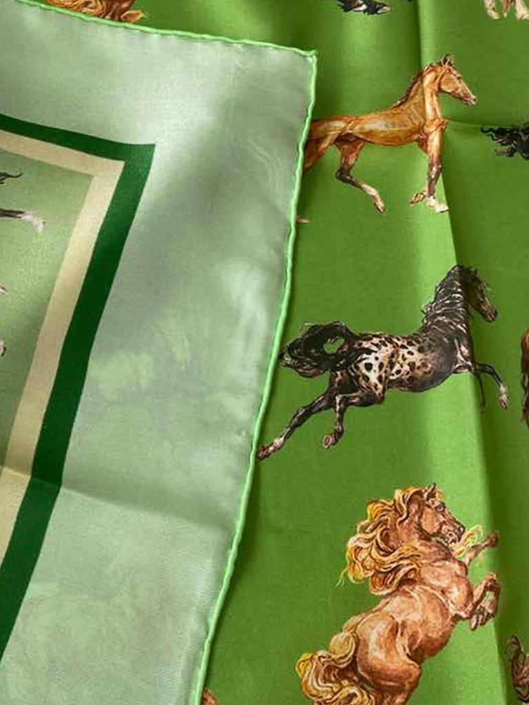 Majestic Horses Neckerchief Green Color