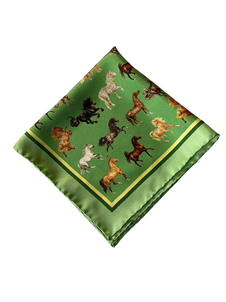 Majestic Horses Neckerchief Green Color