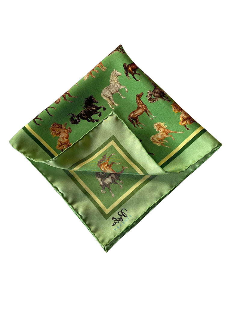 Majestic Horses Neckerchief Green Color