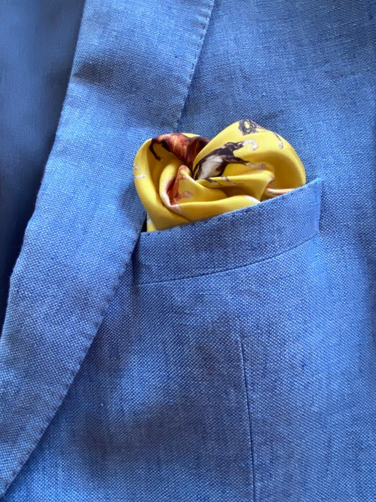 Majestic Horses Golden Pocket Square