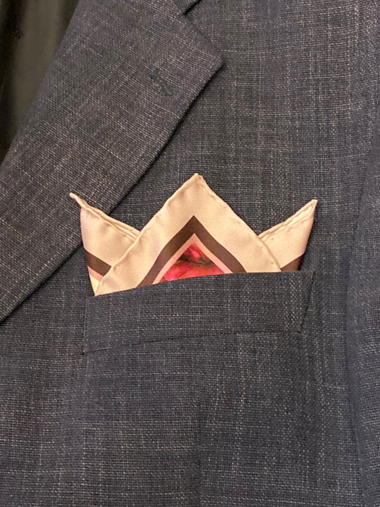 Peonies Symphony Silk Pocket Square
