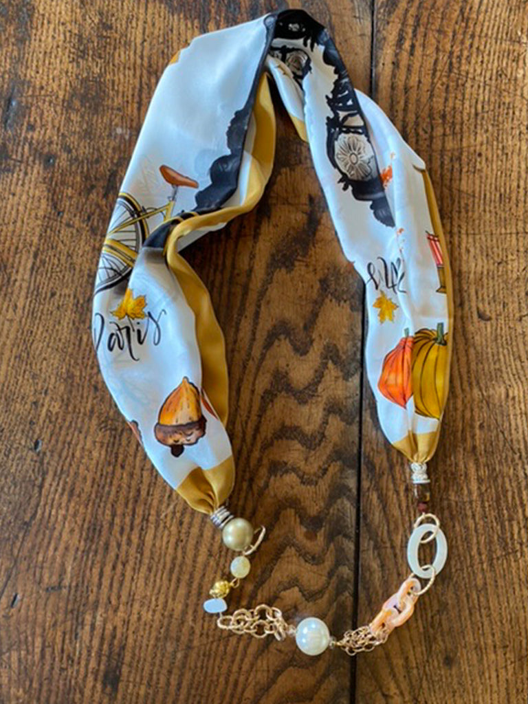 Paris in Fall Silk Necklace