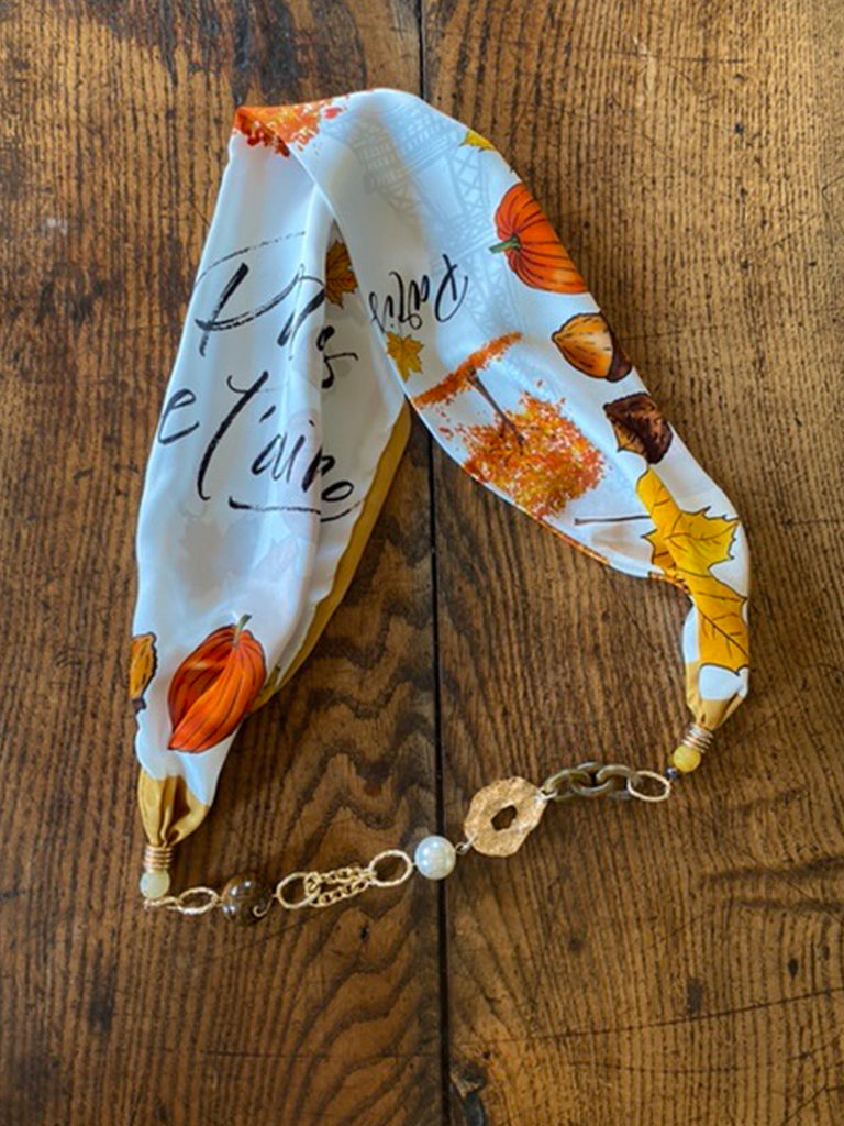 Paris in Fall Silk Necklace