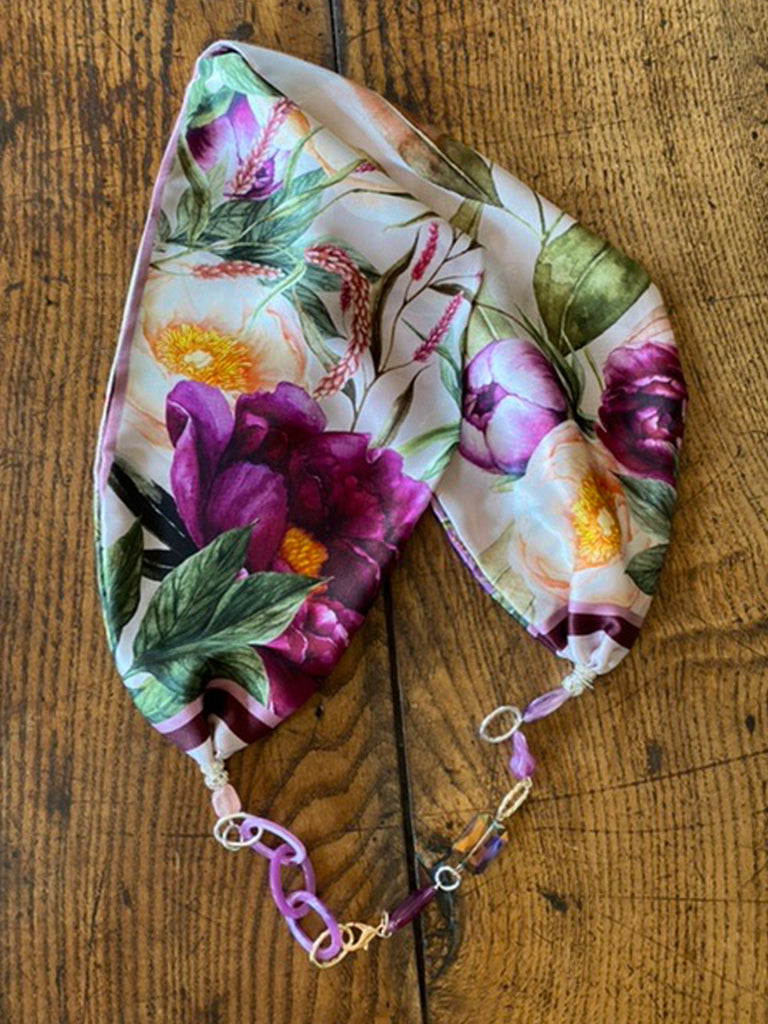 Peonies Symphony Silk Necklace