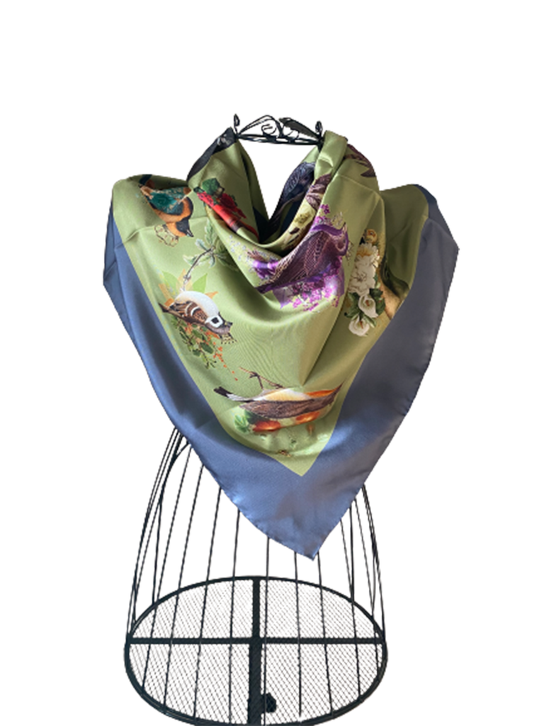 'Exotic Birds' Silk Scarf