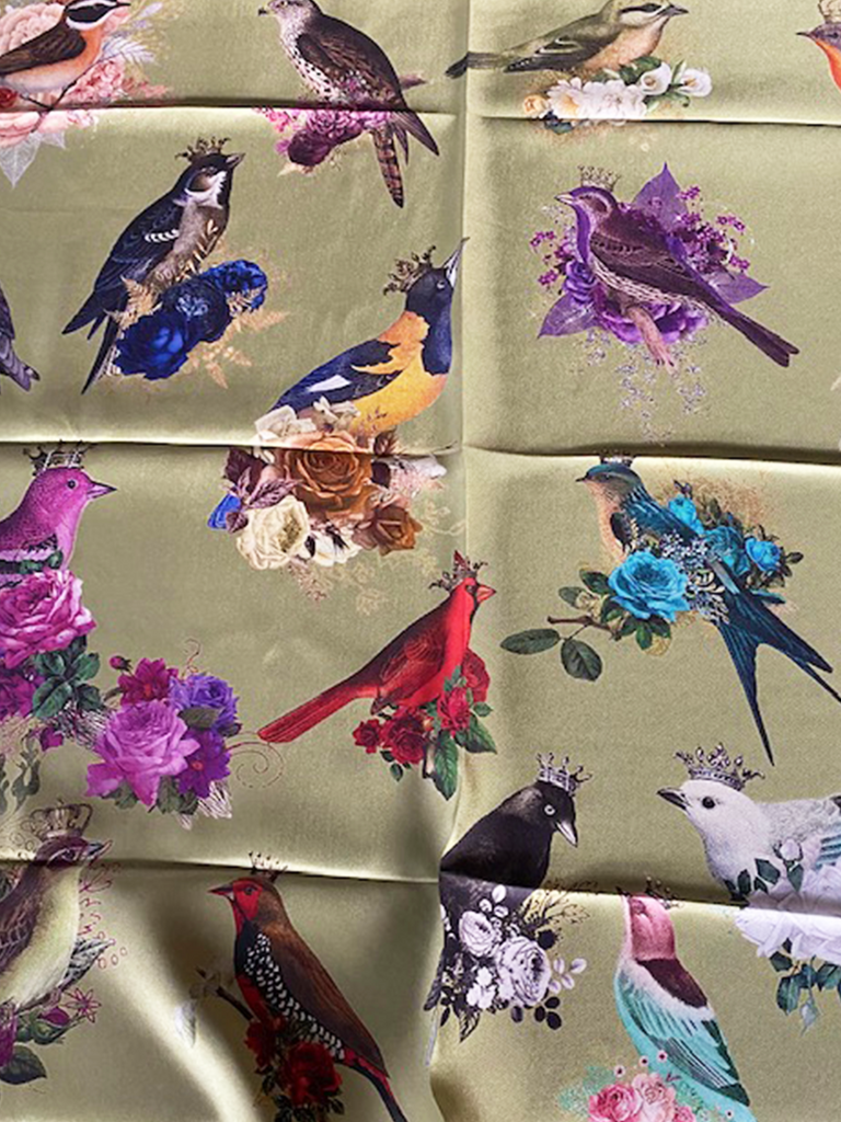 'Exotic Birds' Silk Scarf