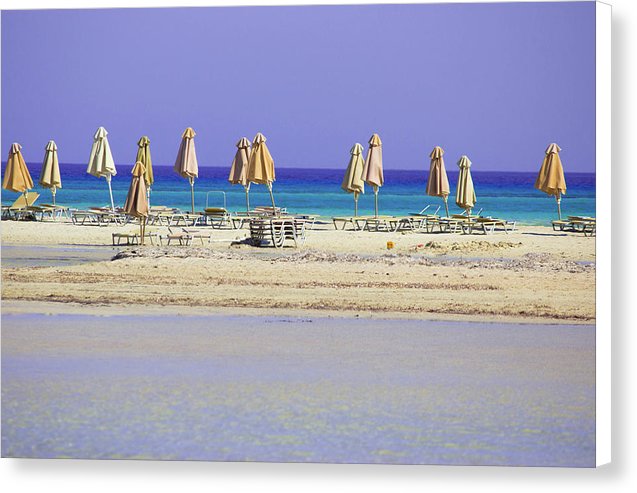 Beach, Sea And Umbrellas - Canvas Print