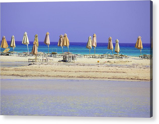 Beach, Sea And Umbrellas - Acrylic Print