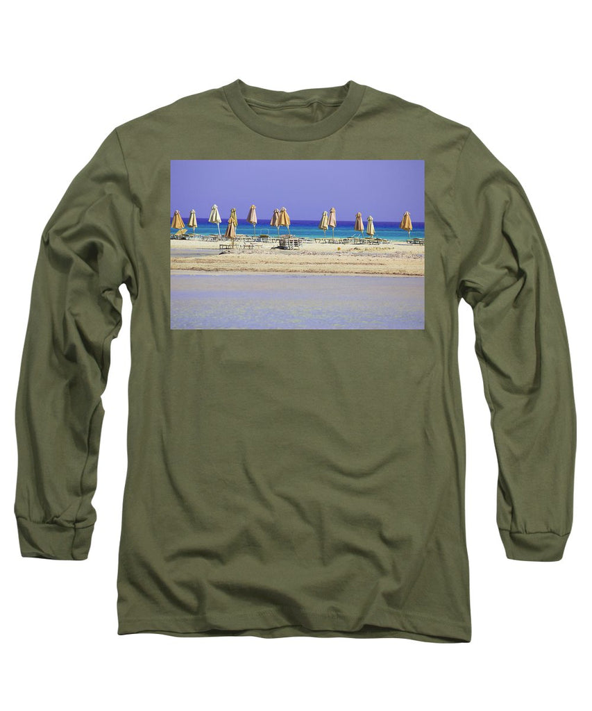 Beach, Sea And Umbrellas - Long Sleeve T-Shirt