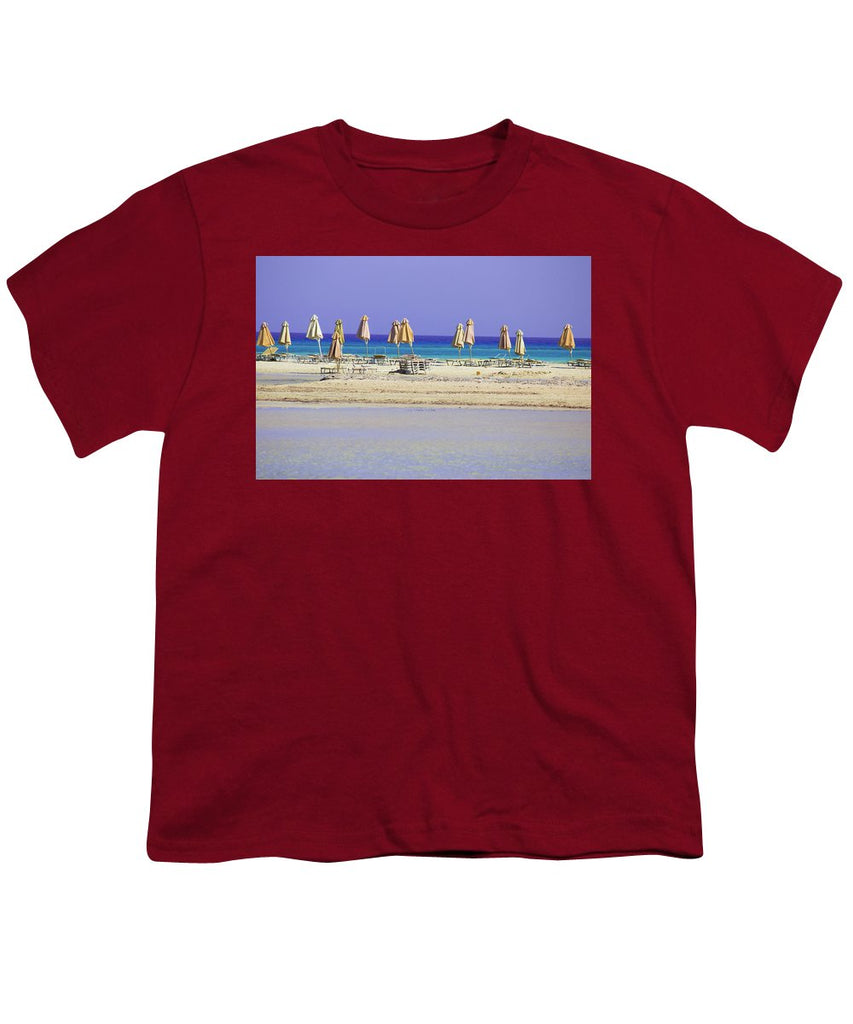 Beach, Sea And Umbrellas - Youth T-Shirt