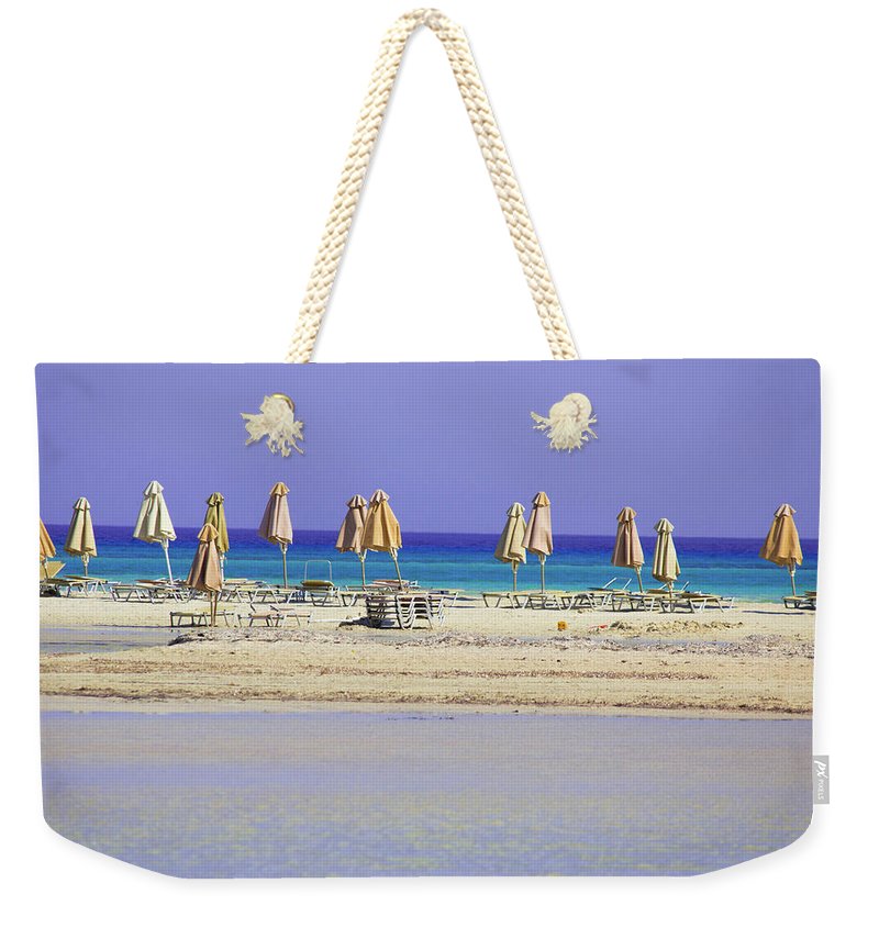 Beach, Sea And Umbrellas - Weekender Tote Bag
