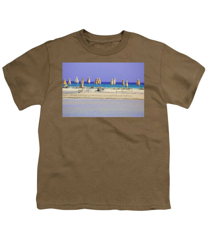 Beach, Sea And Umbrellas - Youth T-Shirt