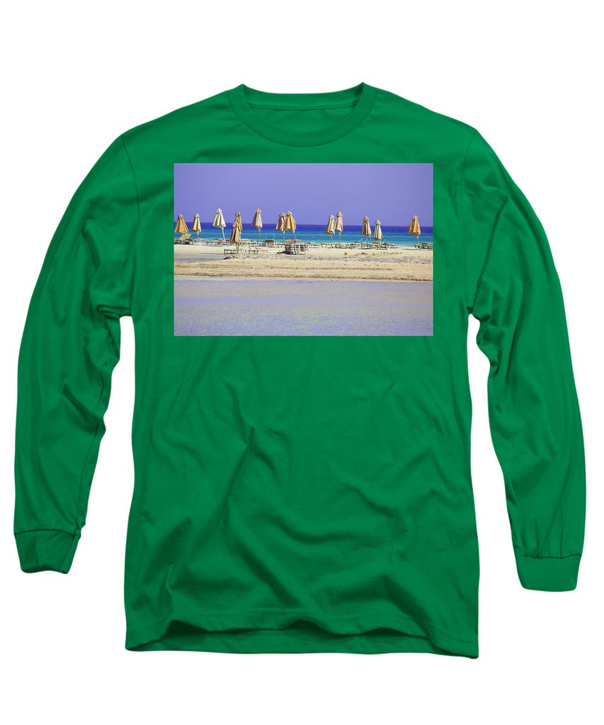 Beach, Sea And Umbrellas - Long Sleeve T-Shirt