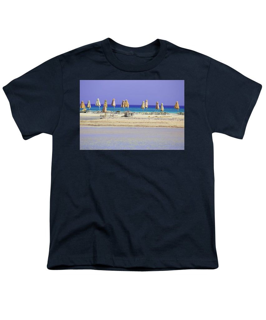 Beach, Sea And Umbrellas - Youth T-Shirt