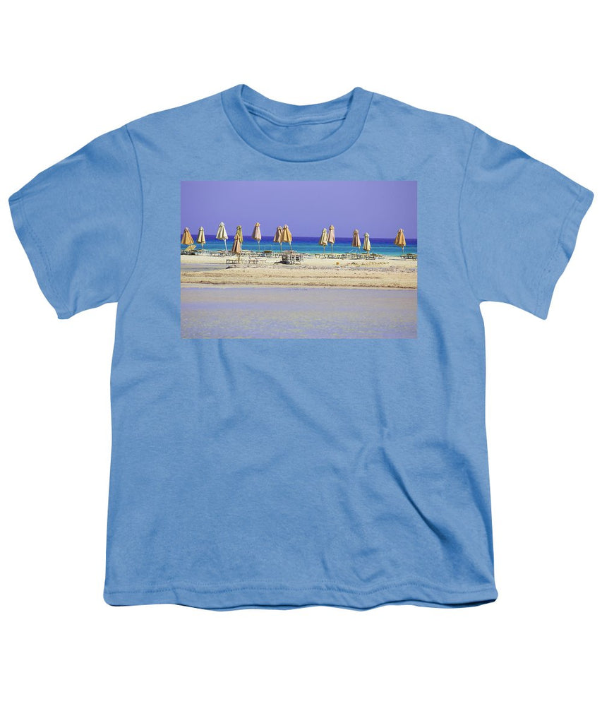 Beach, Sea And Umbrellas - Youth T-Shirt