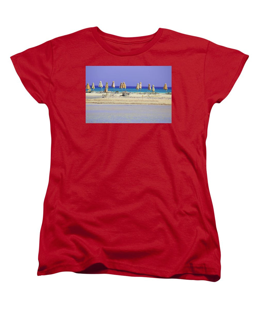 Beach, Sea And Umbrellas - Women's T-Shirt (Standard Fit)