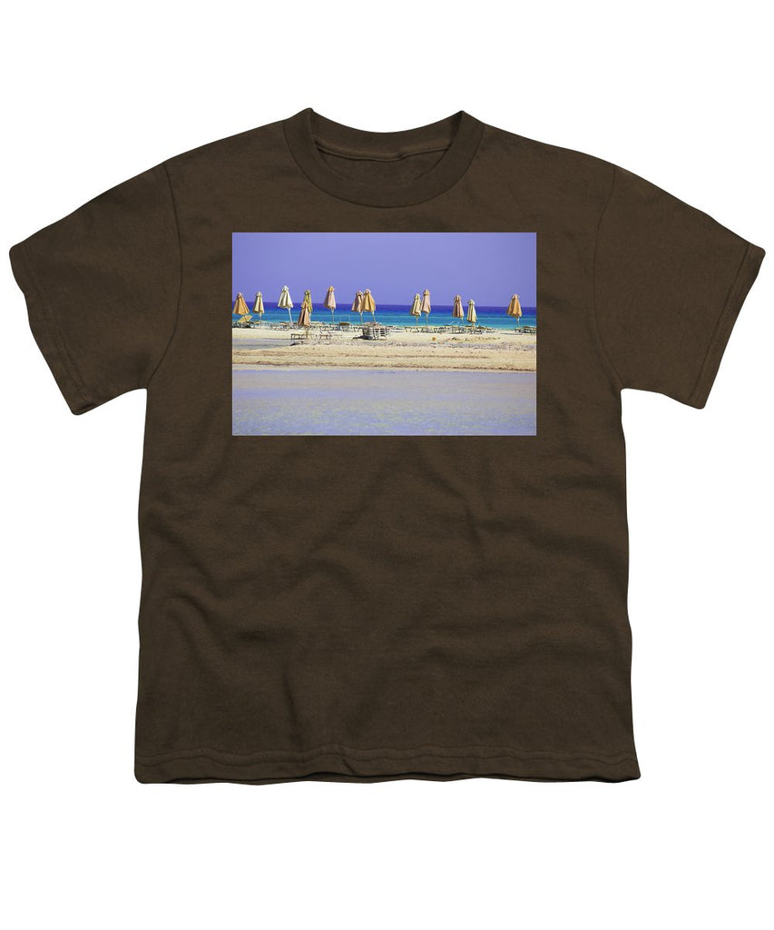 Beach, Sea And Umbrellas - Youth T-Shirt