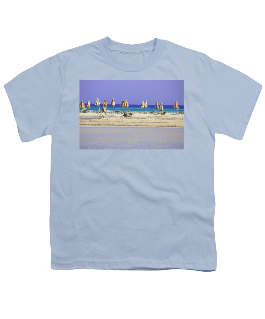 Beach, Sea And Umbrellas - Youth T-Shirt