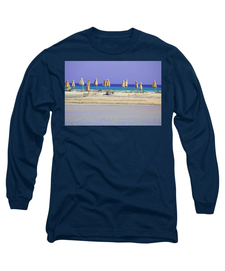 Beach, Sea And Umbrellas - Long Sleeve T-Shirt