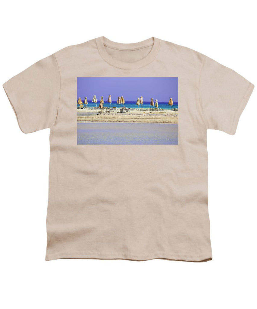 Beach, Sea And Umbrellas - Youth T-Shirt