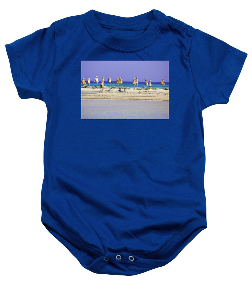 Beach, Sea And Umbrellas - Baby Onesie