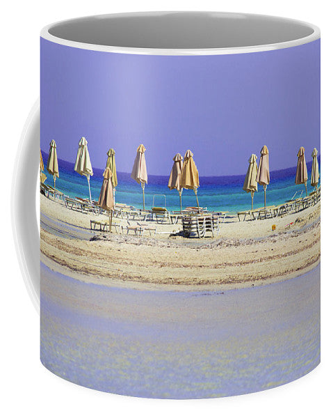 Beach, Sea And Umbrellas - Mug