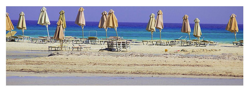 Beach, Sea And Umbrellas - Yoga Mat