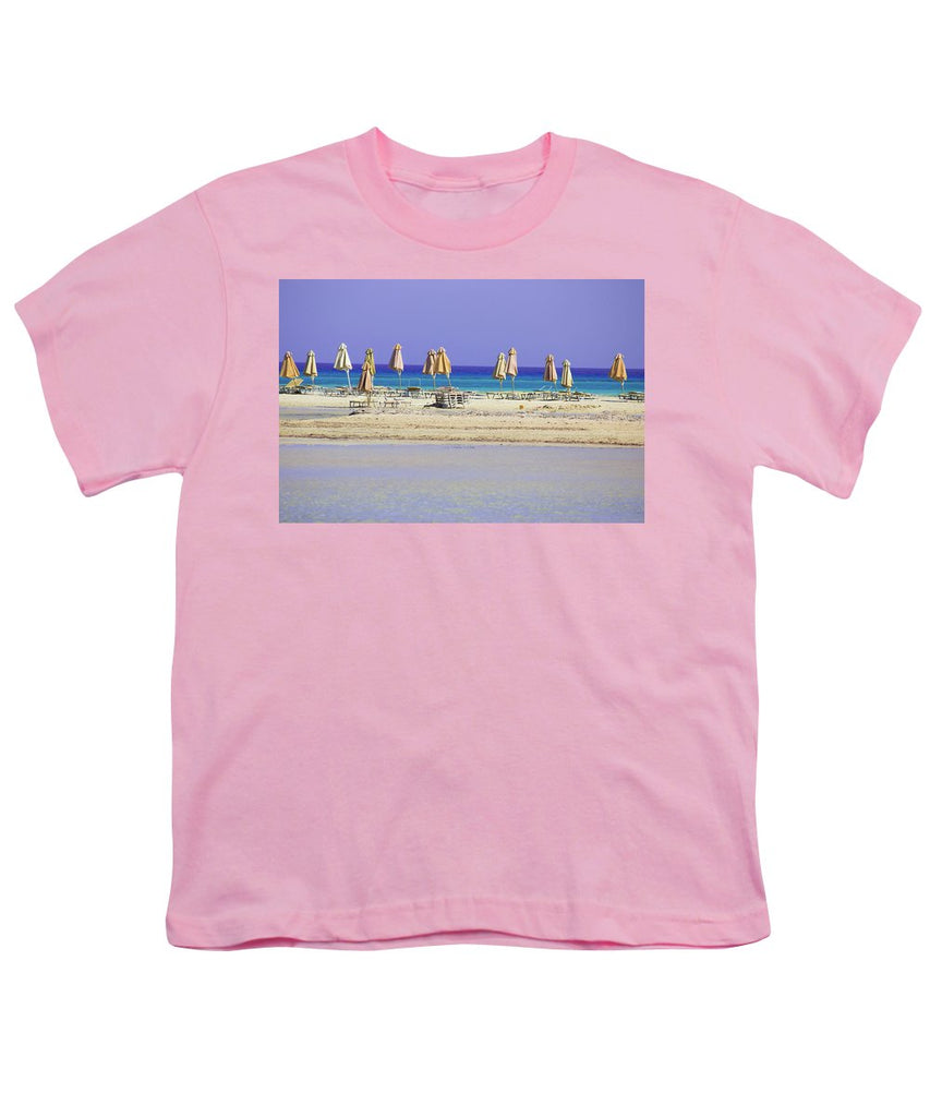 Beach, Sea And Umbrellas - Youth T-Shirt