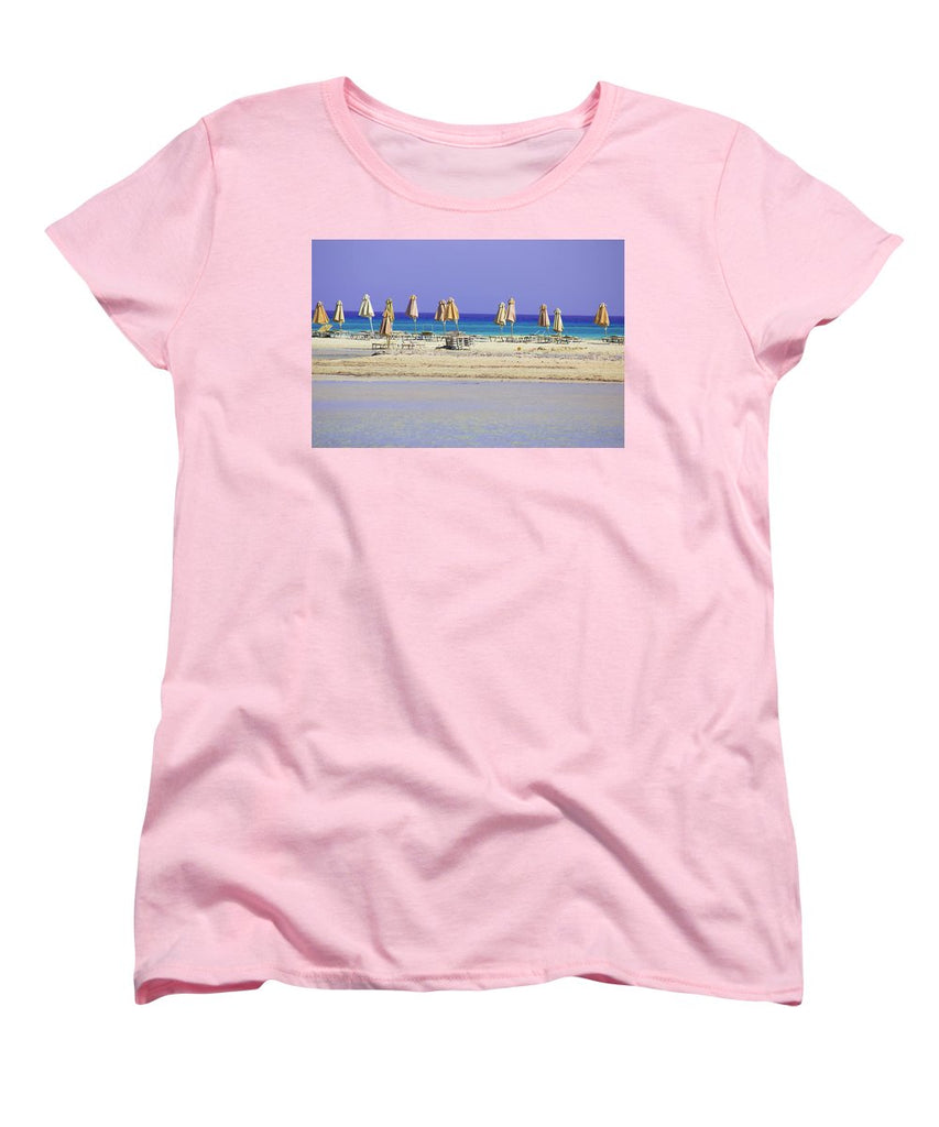 Beach, Sea And Umbrellas - Women's T-Shirt (Standard Fit)