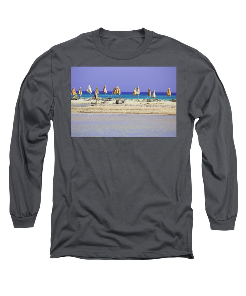 Beach, Sea And Umbrellas - Long Sleeve T-Shirt