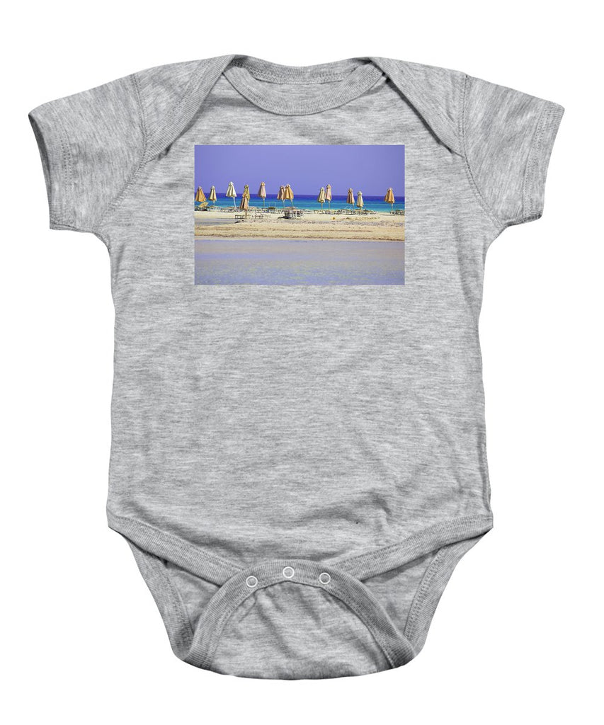 Beach, Sea And Umbrellas - Baby Onesie