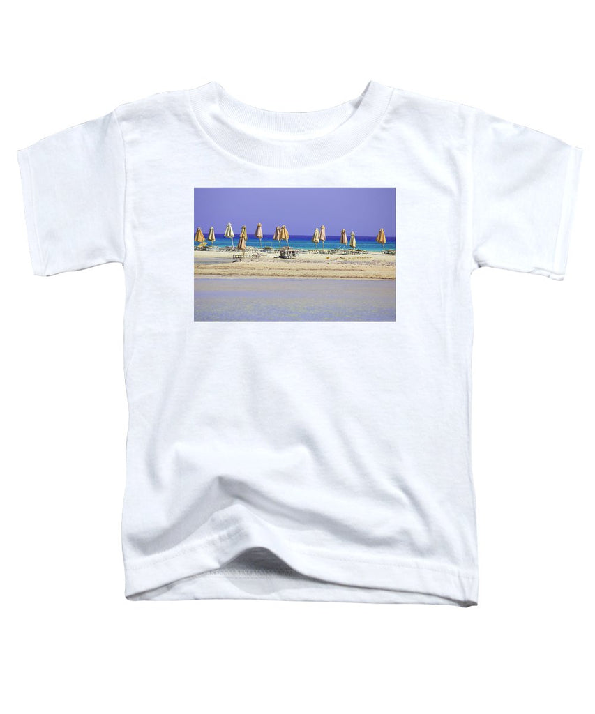 Beach, Sea And Umbrellas - Toddler T-Shirt