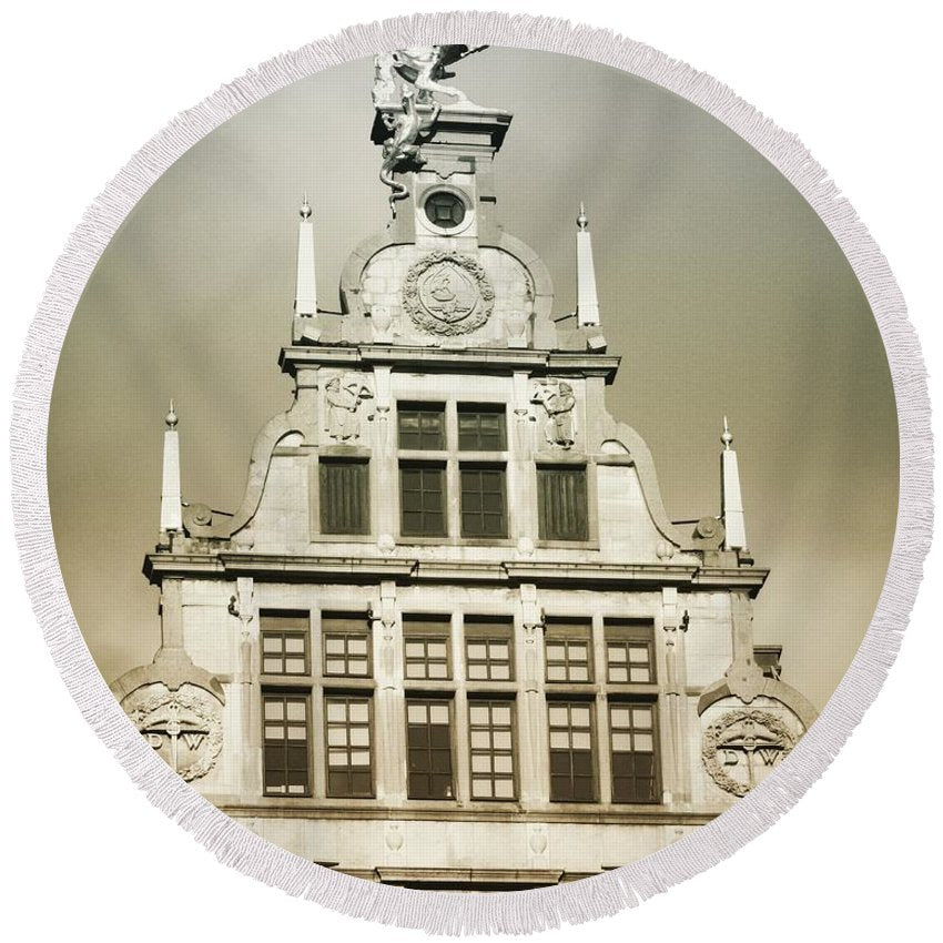 Brussels Features - Round Beach Towel