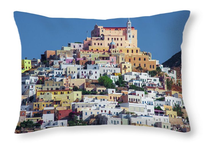Ermoupolis, Cyclades Greece - Throw Pillow