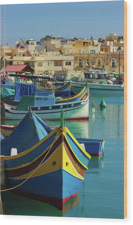 Largest Fishing Harbour Of Malta - Wood Print