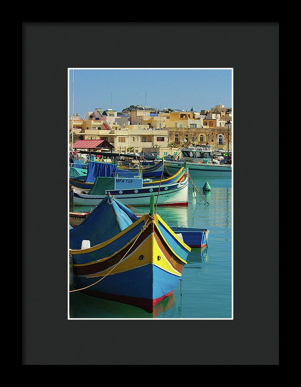 Largest Fishing Harbour Of Malta - Framed Print