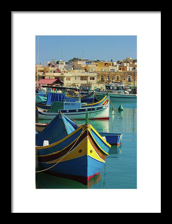 Largest Fishing Harbour Of Malta - Framed Print