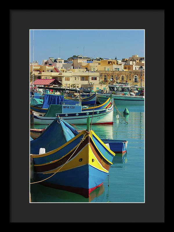 Largest Fishing Harbour Of Malta - Framed Print