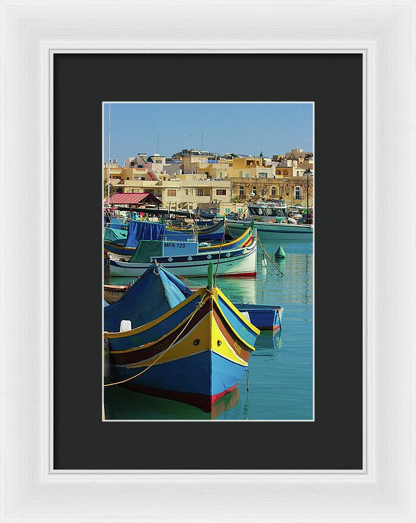 Largest Fishing Harbour Of Malta - Framed Print