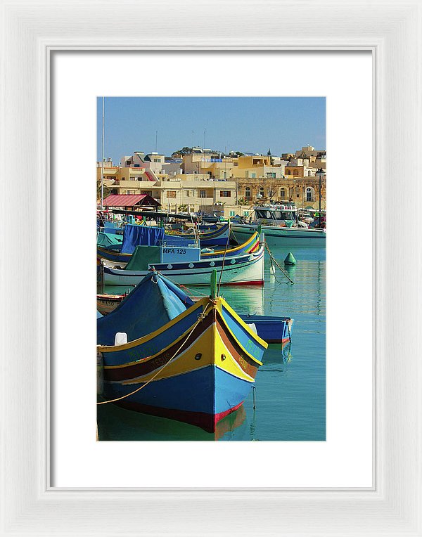 Largest Fishing Harbour Of Malta - Framed Print