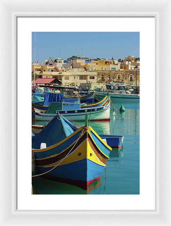 Largest Fishing Harbour Of Malta - Framed Print