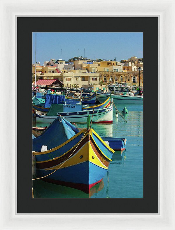 Largest Fishing Harbour Of Malta - Framed Print