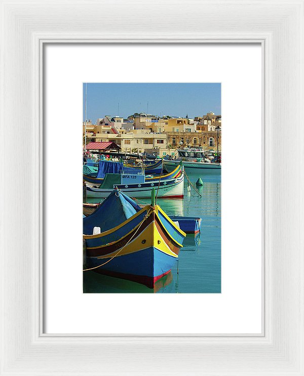 Largest Fishing Harbour Of Malta - Framed Print
