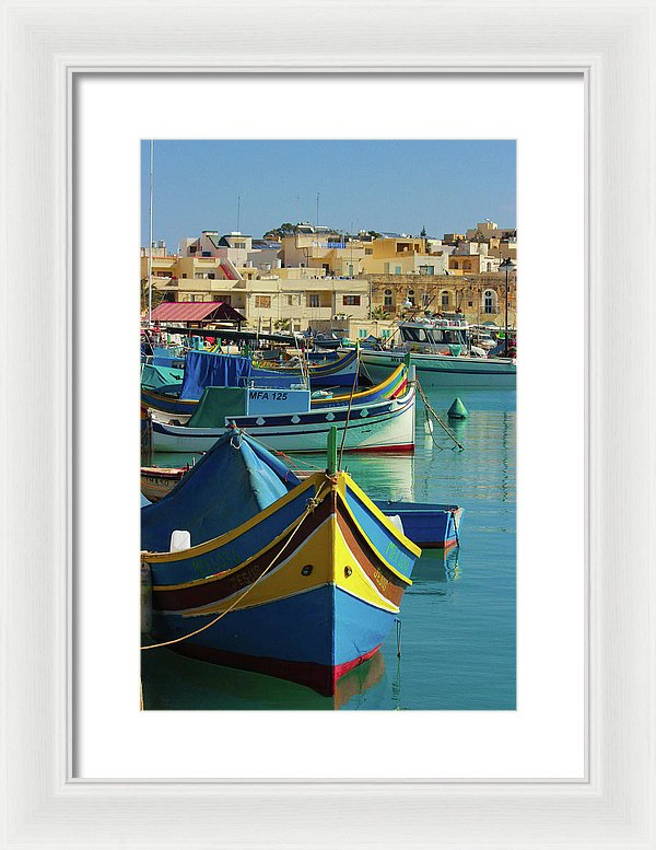 Largest Fishing Harbour Of Malta - Framed Print