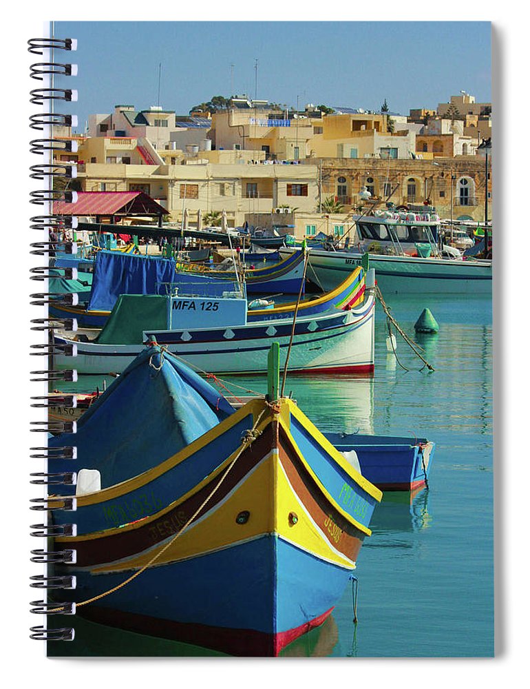 Largest Fishing Harbour Of Malta - Spiral Notebook