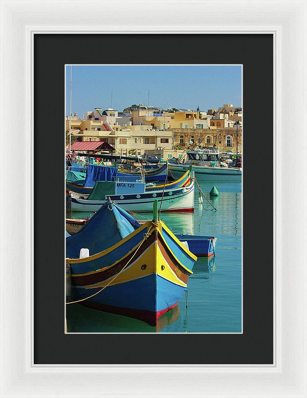 Largest Fishing Harbour Of Malta - Framed Print