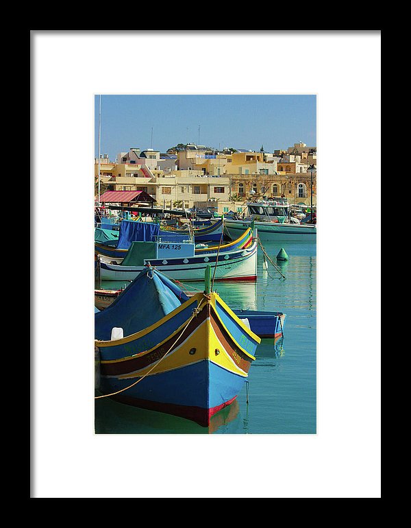 Largest Fishing Harbour Of Malta - Framed Print