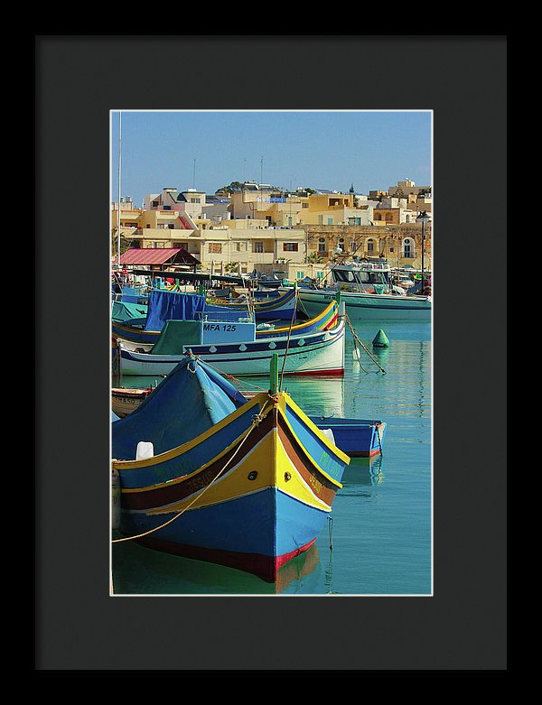 Largest Fishing Harbour Of Malta - Framed Print