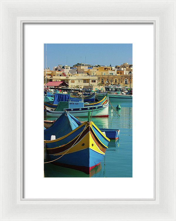 Largest Fishing Harbour Of Malta - Framed Print